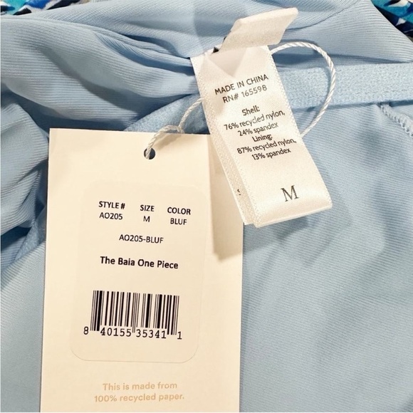 Andie Swim Blue Floral Baia One Piece Swimsuit Size Medium NEW AO205 NEW BLUE - Picture 7 of 12